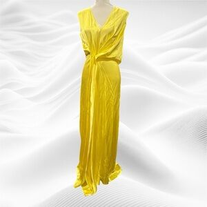 Alysi Chocolat‎ Abitp Liquid Satin Limone Yellow size US 6 IT 44 Long